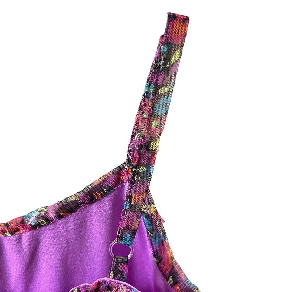 Justice Dress Multicolor Floral Sundress Ruffled Tulle Sequin Adjustable Straps‎